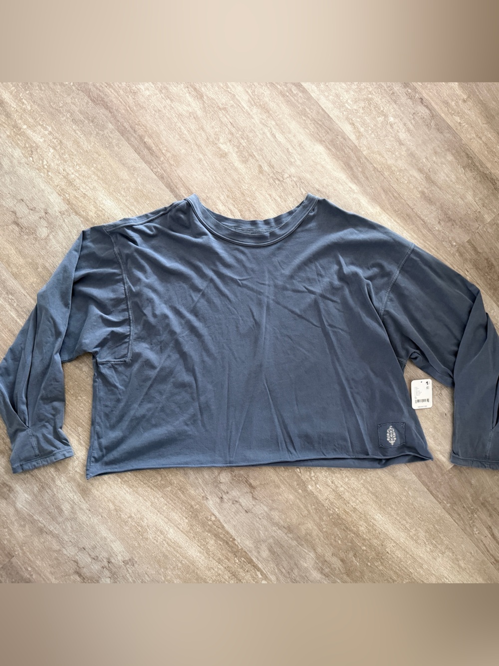 Women's Free People Raglan Sleeve Navy Blue Long Sleeve Tee